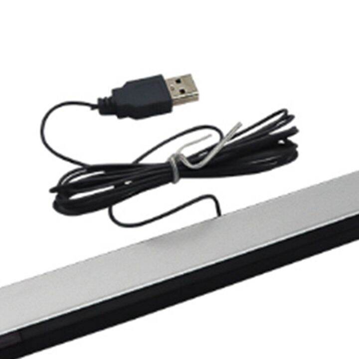 for-wii-silver-sensor-bar-plastic-sensor-bar-wired-receivers-ir-signal-ray-usb-plug-replacement-for-nitendo-remote