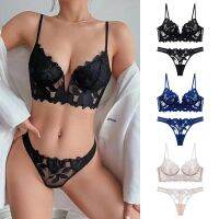 【YP】 Bordados Set Mulheres Push Up Francês Bralette Sutiã de Sedução Feminina e Panty