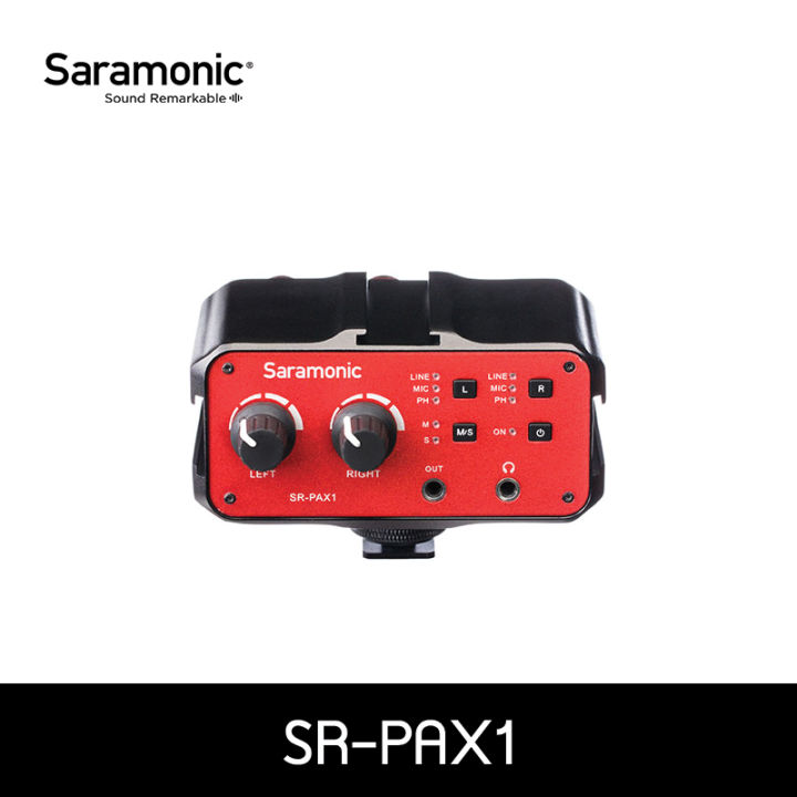 saramonic-มิกเซอร์-sr-pax1-ไมค์-3-x-3-5mm-และ-2-x-xlr-6-35m-พร้อมช่อง-3-5mm-สำหรับ-moniter-เสียง