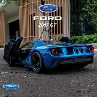 ของเล่นโลหะหล่อโมเดลรถยนต์สปอร์ตโลหะผสม2017แบบ1:24 Ford GT โมเดลรถยนต์ของขวัญของเล่นเด็กคอลเลกชันจำลองขั้นสูง