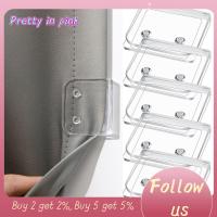 PRETTY IN PINK 1 10 Pcs เอบีเอสเอบีเอส คลิปหนีบม่านอาบน้ำ โปร่งใสโปร่งใส กันลม คลิปหนีบม่านอาบน้ำด้านข้างฝักบัว ง่ายต่อการใช้ กาวในตัว ห้องน้ำในห้องน้ำ