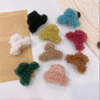 5cm Korean style woolen autumn winter lamb hair claws girl 39;s cute hairclips mini shark clip hair accessories