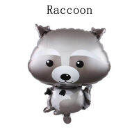 0duw 1ชิ้นสุขสันต์วันเกิดอุปกรณ์ลูกโป่งสัตว์ Raccoon Hedgehog Fox Helium Ballon Woodland ของตกแต่งงานปาร์ตี้