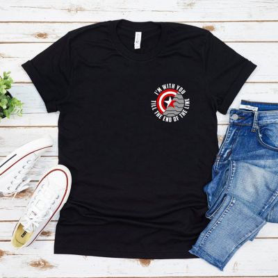 Winter Soldier Shirt with Saying Im with You Till The End of The Line T-shirt Bucky Barnes T Shirt Women Graphic Tee Top Female