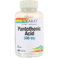 Solaray Pantothenic Acid B5 500Mg 250แคปซูลมังสวิรัติ