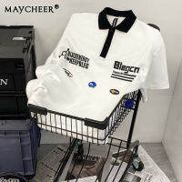 MAYCHEER   เสื้อคู่รักแขนสั้นลำลองทรงหลวมระบายอากาศได้ดีสำหรับฤดูร้อน