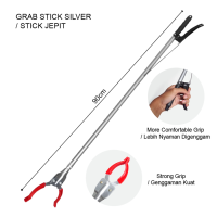 ไม้หนีบของอเนกประสงค์ ที่คีบขยะยาว Grab Stick jepit ไม้หนีบของสูง ไม้หนีบขยะ ไม้หนีบของ ใบ้ไม้ หยิบของสูง สแตนเลส  เก็บใบไม้ หยิบของสูง