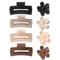 Hair Claw Clips 8 PCS Rectangle Flower Hair Clips Set Stable Anti-Slip Claw Hair Accessories Fashion Hair Clips for Women and Girls with Thin Thick Curly Hair improved