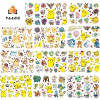 TAADD สติกเกอร์การ์ตูน Pikachu ตุ๊กตาขยับแขนขาได้สติกเกอร์รอยสักกันน้ำสำหรับเด็กของขวัญคริสต์มาสของขวัญอนิเมะรอยสักชั่วคราวสำหรับเด็กของขวัญวันเกิด