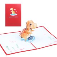 3D Pop Up Dinosaur Happy Birthday Card Personalized Kids Funny Greeting Cards for Boys Girls Holiday Christmas