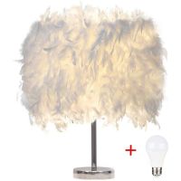 Feather Light White Table Lights Bedroom House Dining Room Decoration Light for Girl Cloud Lamps Free Light Buld Include A9LB