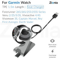 Zionia เปลี่ยนโลหะอลูมิเนียมสาย USB แท่นชาร์จแท่นชาร์จแท่นชาร์จสำหรับ Garmin Fenix 7 7X 6 6X Pro Sapphire 5 5X Plus Vivomove 3S Vivoactive 3/4/4S Venu 2 2S SQ Captain Marvel Rey Forerunner 265/265S/255/255S Music 955 Solar 965 อุปกรณ์เสริมนาฬิกา