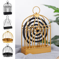 Creative Spiral Bird Cage Mosquito Coil Holder Nordic Style Birdcage Shape Summer Day Iron Mosquito Repellent Incenses Rack