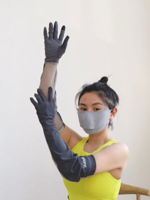 ถุงมือป้องกันรังสีอัลตราไวโอเลตแขนยาวสำหรับผู้หญิงและผู้ชาย,ปลอกแขนกันแดดขับรถสุดเท่ที่ต่อกันตาข่ายแบบ