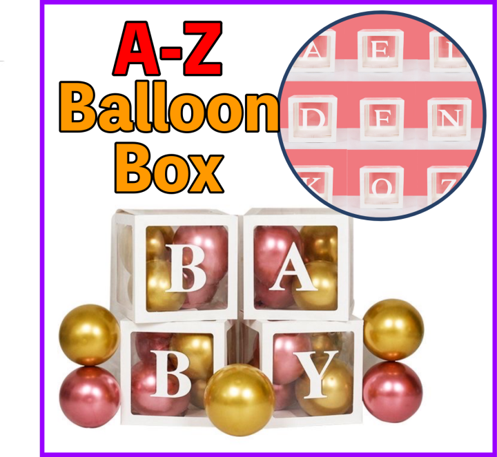 AZ DIY Transparent Balloon Box Birthday Wedding Custom Name Balloon