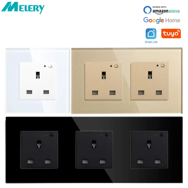WiFi Smart Wall Sockets UK Electric Plug Mounted Outlets 13A App Remote