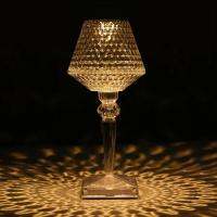 LED Diamond Crystal Projection Night Lights USB Charging Touch Control Bedroom Bar Decoration Desk Light Bedside Table Lamp Night Lights