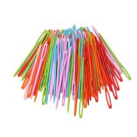 ♝✵❈ 100Pcs Children Colorful Plastic 7cm Needles Tapestry Binca Sewing Wool Yarn DIY