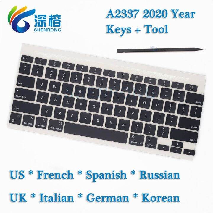 แล็ปท็อป-a2337ปุ่ม-azerty-keycaps-เรา-ฝรั่งเศส-n-สเปน-สำหรับ-macbook-air-retina-13-m1แป้นพิมพ์ฝาปิด-a2337-2020-emc-3598