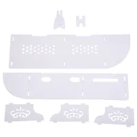 Hollow Carved 2 Tier Floating Wall Shelves Skybox CD DVD Bookcase Storage Unit- white