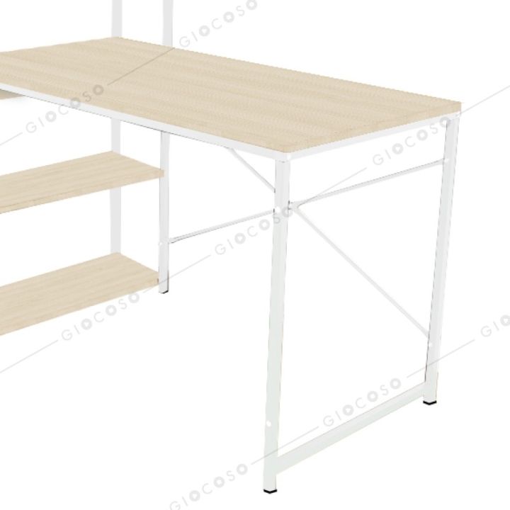 giocoso-โต๊ะทำงาน-โต๊ะทำงานถูกๆ-โต๊ะคอม-โต๊ะคอมพิวเตอร์-โต๊ะวางคอมพิวเตอร์-โต๊ะไม้-computer-desk-พร้อมชั้นวางหนังสือ-รุ่น-t90-white