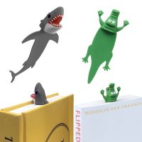 1PC Creative 3D Stereo PVC Bookmark Cartoon Shark Crocodile Design Book Clip Pages Marker Kids Gifts School Stationery Supplies