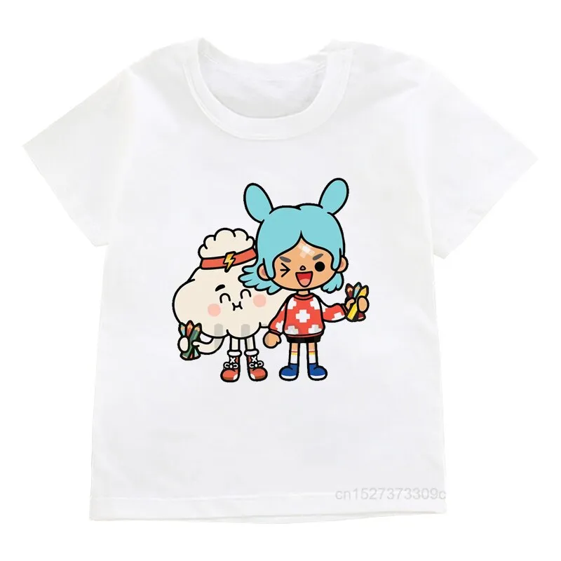 Girls/boys Game Toca Boca And Gacha Life World Cartoon Graphic Printed  T-shirt Kids Comfy Versatile Summer Short Sleeved Clothes - Family Matching  Outfits - AliExpress