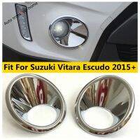 ชุดตะแกรงวงแหวนหลอดไฟไฟตัดหมอกหน้า2ชิ้นสำหรับซูซูกิรุ่น Vitara Escudo ภายนอกอุปกรณ์โครเมี่ยม ABS 2015 - 2020