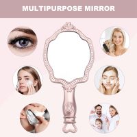 Girls Cosmetic Vintage Vanity Mirror Princess Mini Make-up Hand Held Mirror Makeup Hand Mirror Unique Gift for Girl