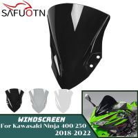 กระจกบังลม Ninja250 Ninja400สำหรับรถจักรยานยนต์คาวาซากินินจา400 250 2018-2023อุปกรณ์เสริมตัวเบี่ยงกระจกหน้ารถ