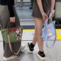 Longchamp bag Avocado Green Short Handle Small Crossbody Handbag Mommy Bag Versatile Nylon Dumpling Tote Bag