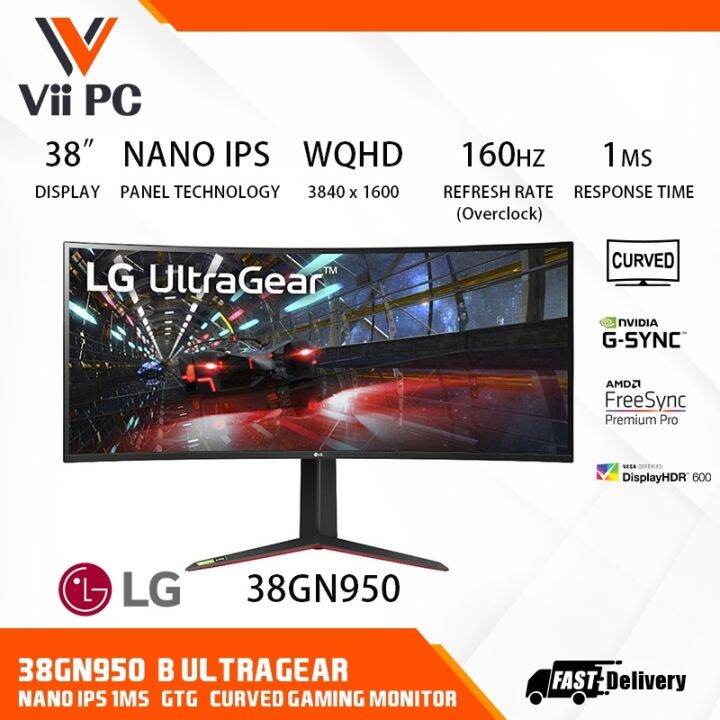 LG 38GN950 37.5 Inch UltraGear Nano IPS 1ms(GtG) WQHD Curved Gaming ...