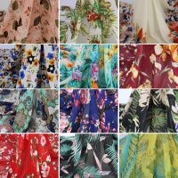 By Meter Vintage Patchwork Floral Chiffon Fabric Textile For Dress