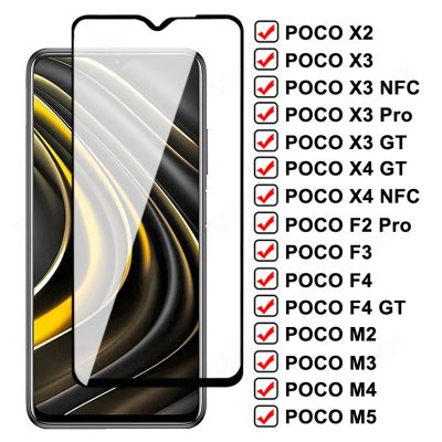 [spot goods]กระจกกันความร้อนอย่างเต็มที่9D สำหรับ Xiaomi X3 Poco X4 X2 NFC F2 F3 F4 GT ปกป้องหน้าจอ POCO M2 M3 M4 M5 Pro ฟิล์มป้องกัน M5S