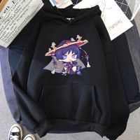 Genshin-Sudadera con capucha de impacto para hombre y mujer, prenda con estampado de personaje de juego, Unisex, con gráfico Kawaii, informal, Otoño e Invierno