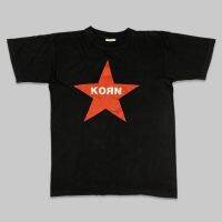 {High-end clothing} เสื้อยืดวินเทจสำหรับคนที่อายุ00ปี Korn Red Star โปรโมชั่น Bootleg