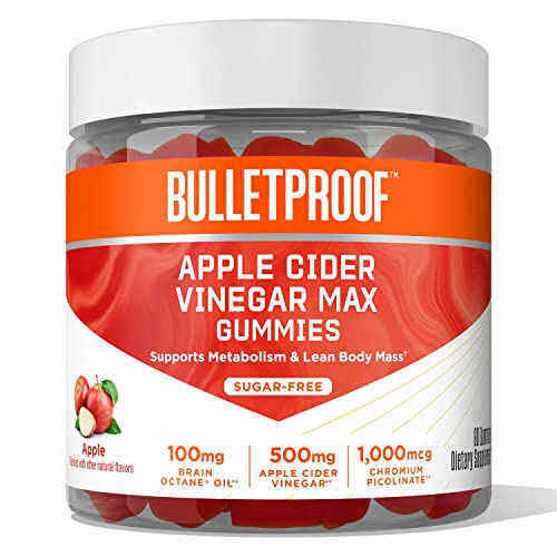 Bulletproof Apple Cider Vinegar Max SugarFree Gummies, 60 Count, Keto Supplement for