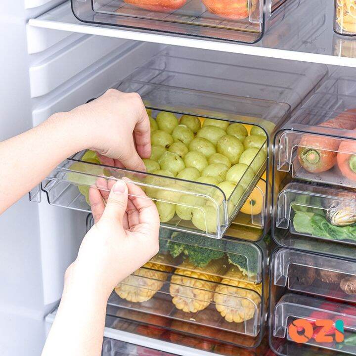 Klear Stackable Fridge Storage Drawers, With Drainer