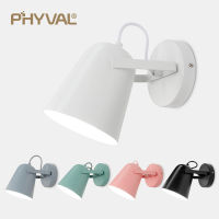 PHYVAL Wall Lamp Led Nordic Sconce Wall Lights E27 Head Light Macaron Wall Lamps For Bedside