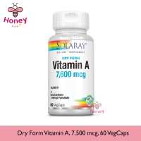 Solaray, Dry Form Vitamin A, 7,500 mcg, 60 VegCaps