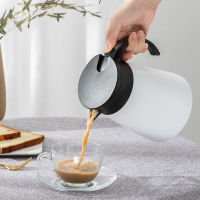 【cw】Thermal Coffee Pot Stainless Steel Sealed Coffee Milk Tea Container Bottle Hand Press Leak Proof Home Office Vacuum Tea Pot