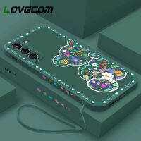 【 CW eastcute ดอกไม้หมีมือเชือกเส้นเล็กกรณีศัพท์สำหรับ Samsung Galaxy S20 S21 S22 S10พิเศษบวก A53A 73 A71 S20FE A52 A21S A50