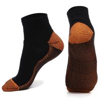 ；。‘【； 1Pair Compression Socks Cotton Spandex Ankle Plantar Fasciitis Brace Support Sock Foot Pain Relief Unisex Sports Socks