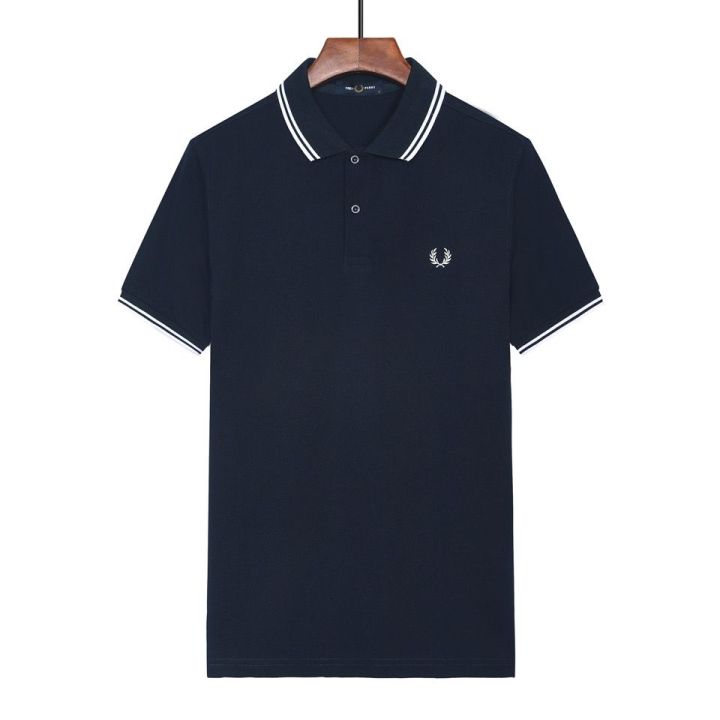 fred-perry-เสื้อโปโล-lapel-ผู้ชายมีหูข้าวสาลี-สินค้าต่างประเทศสั่งของแท้