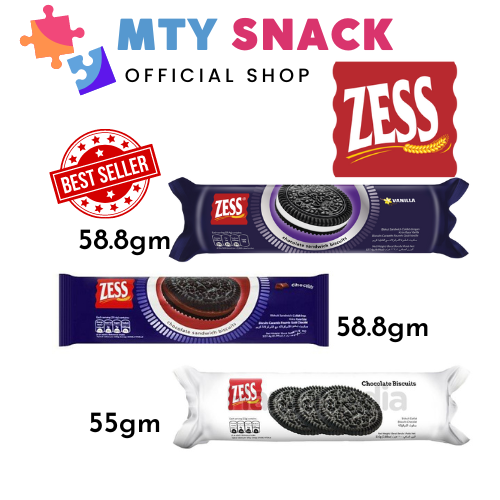[MTY] Zess Chocolate Sandwich Biscuits (55/58.8)gm Lazada
