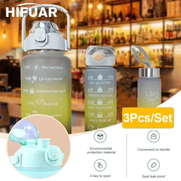 2 Packs Water Bottles Set Gradient Water Bottle With 2l Large Capacity  Bottle And 900ml Portable