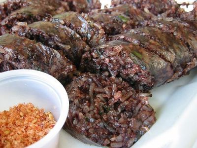 ซุนแด ไส้กรอกเลือด – Soondae สีแดงเข้ม ทำด้วยหมู ข้าว และวุ้นเส้นเกาหลี ปริมาณ 500 กรัม