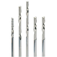 10pc SHK 3.175mm 4mm ขลุ่ยเดี่ยว CNC Router Bits One Flute Spiral End Mill Carbide Milling PVC Wood Acrylic Plastic Cutter เครื่องมือ