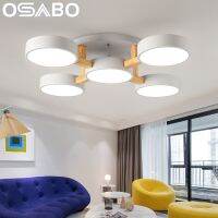 OSABO โคมไฟระย้าไม้ LED ไฟเพดานแบบเรียบง่ายและทันสมัย,โคมไฟโคมไฟเพดานห้องใช้สอยที่ทำจากไม้ห้องรับประทานอาหารอ่านหนังสือห้องนอนไม้ในบ้านโคมไฟระย้าตกแต่งบ้าน