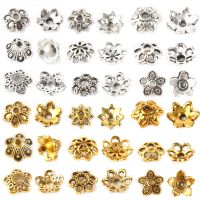 Antique Gold Tibetan Silver Color Beads Caps End Caps Flower Beads Needlework for Jewelry Making Findings DIY Accessories Beads